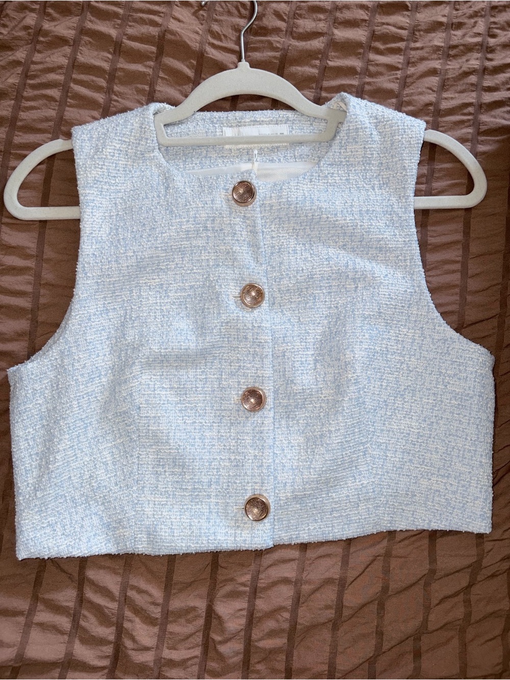Zara Cropped Button Front Vest